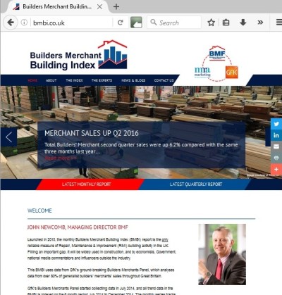 Screenshot of BMBI home page