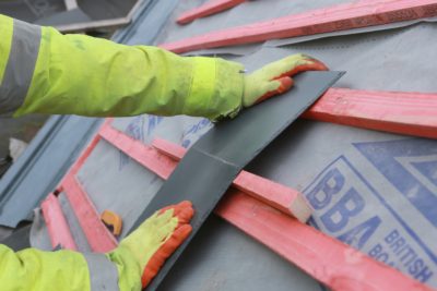 Fibre cement slates can be cut on site by hand