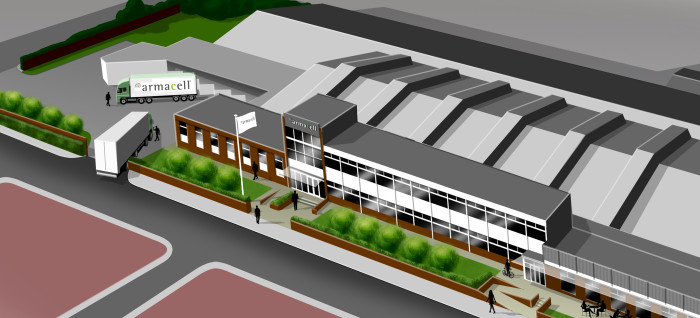 logistics oldham flow begins factory Work Cladding  Roofing Armacell at
