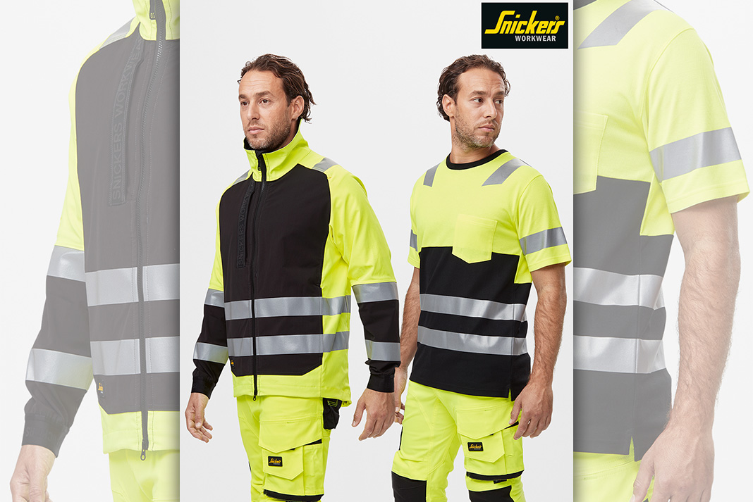 Snickers FlexiWork HiVis Work Trous HP CL2 6932